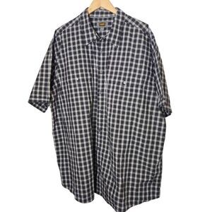 The Foundry Supply Company gray plaid sorry sleeve button front shirt 3xlt tall